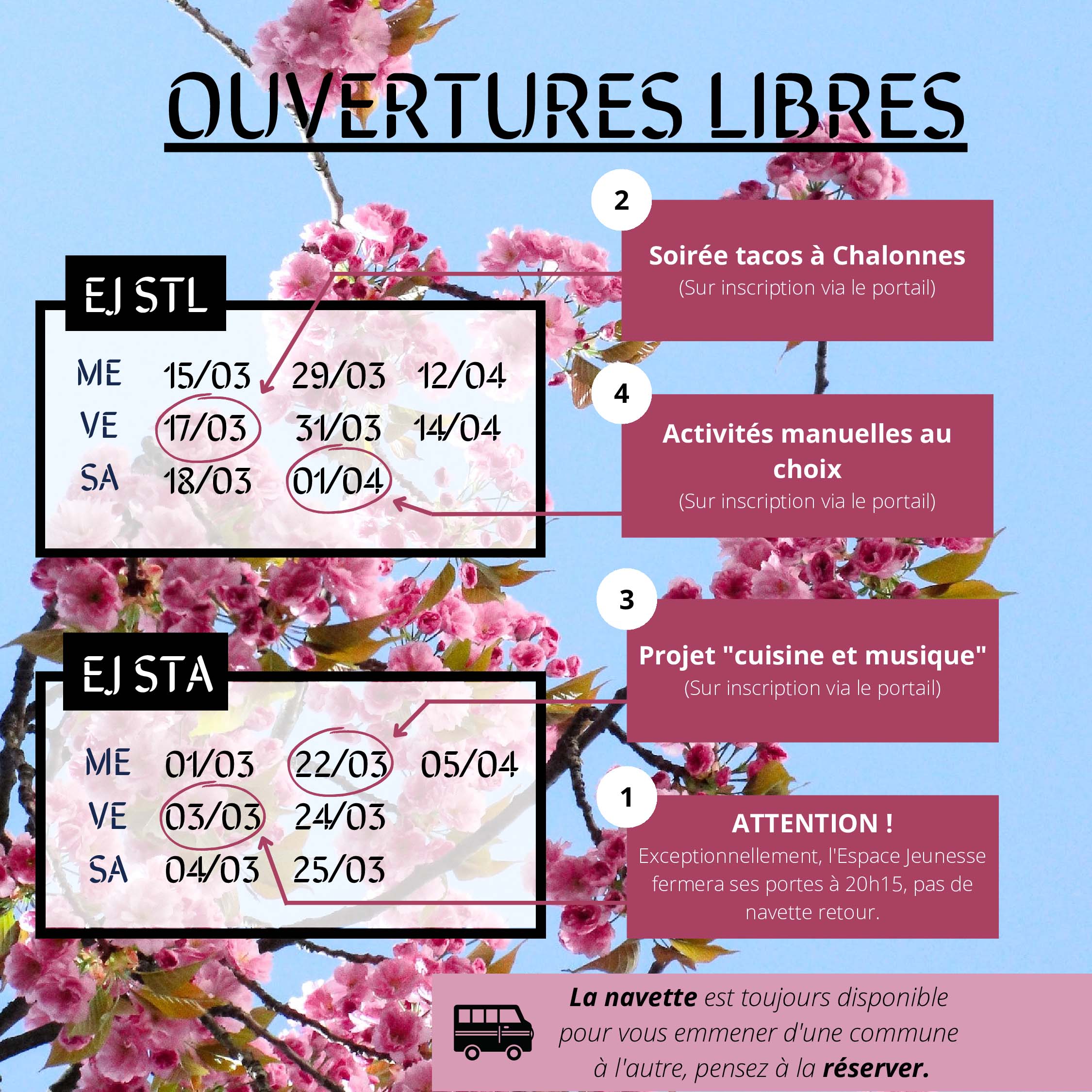 Programme accueil libre mars avril 2023