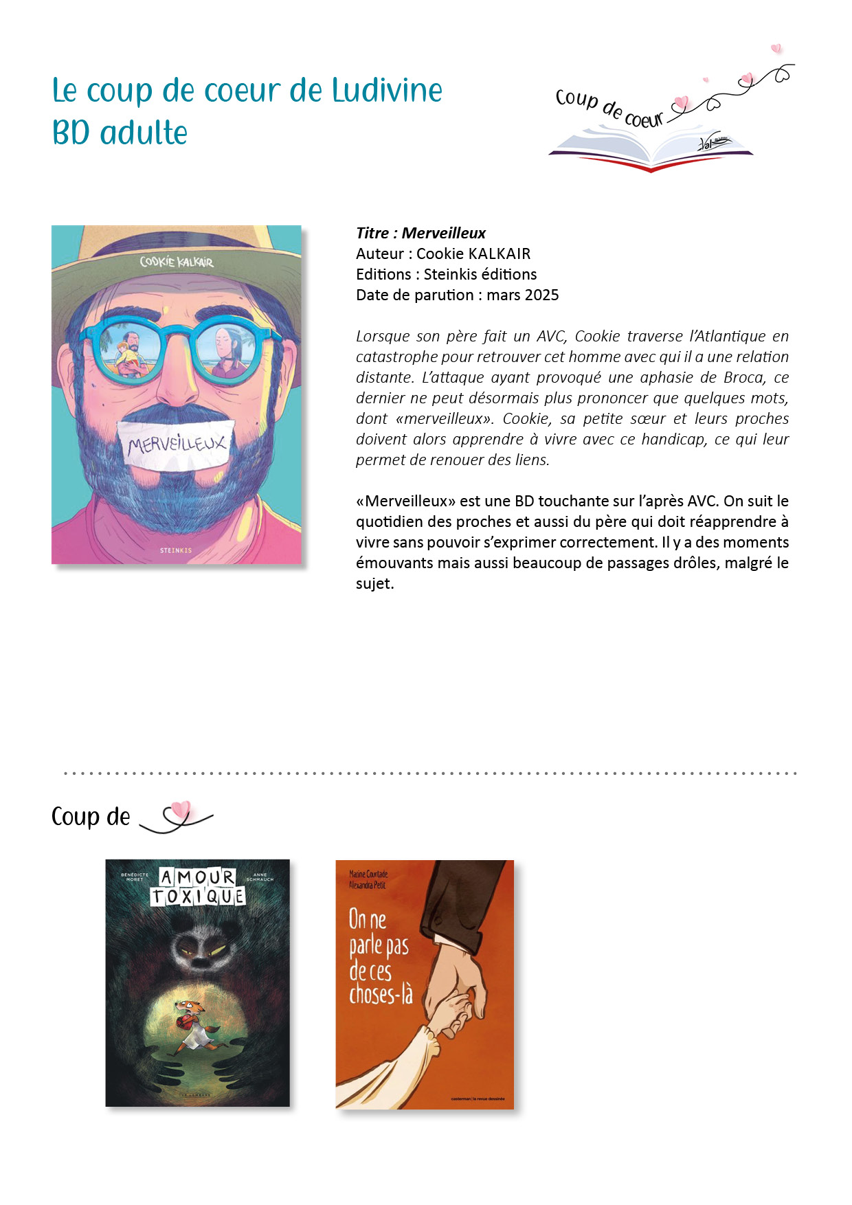 Coup de coeur de Ludivine, BD adulte (décembre 2025)