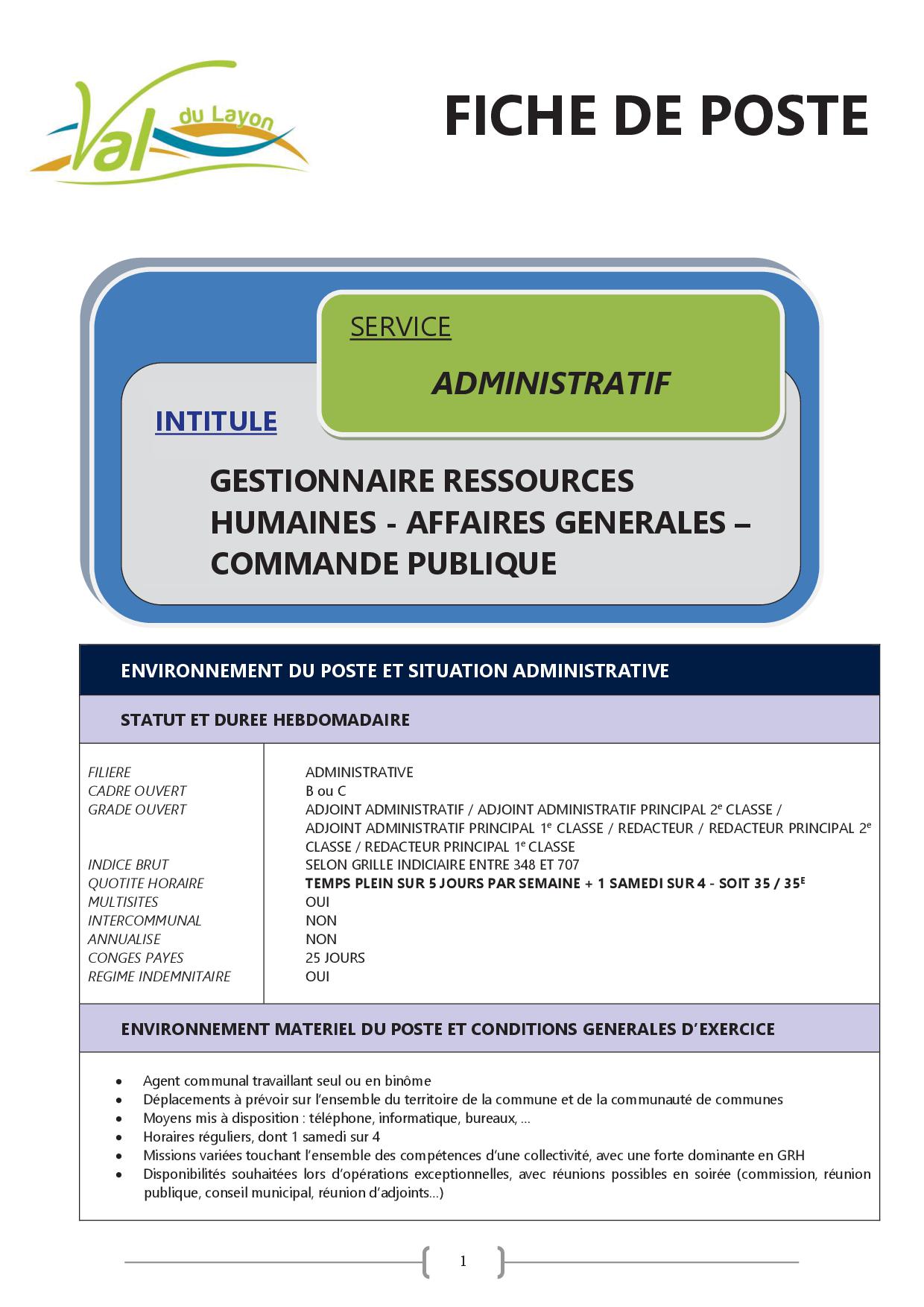 Offre D Emploi Ressources Humaines Val D Oise
