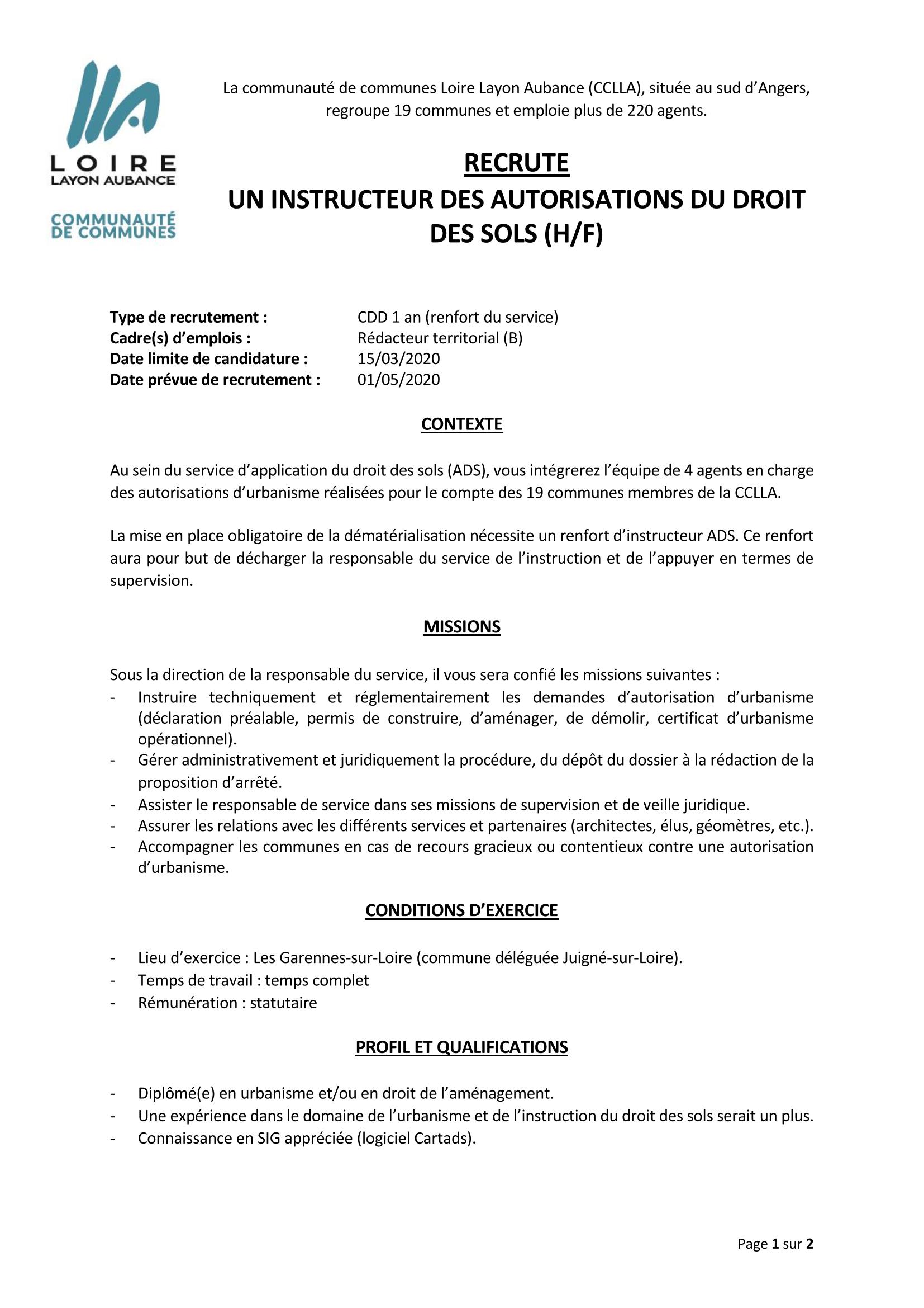 Instructeur Droit Des Sols Dans La Fonction Publique Territoriale